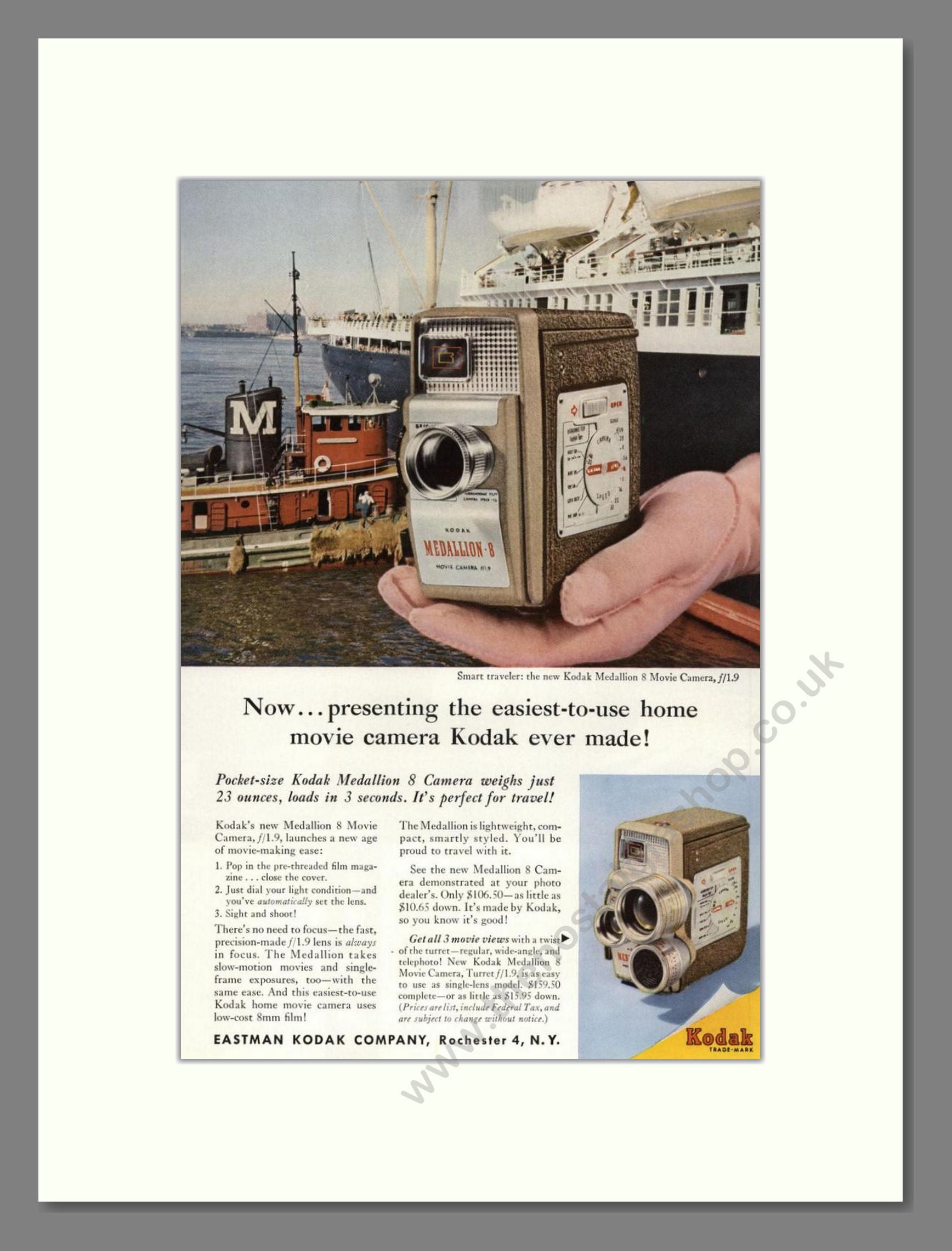 Kodak - Medallion 8 Camera. Vintage Advert 1957 (ref AD68342)