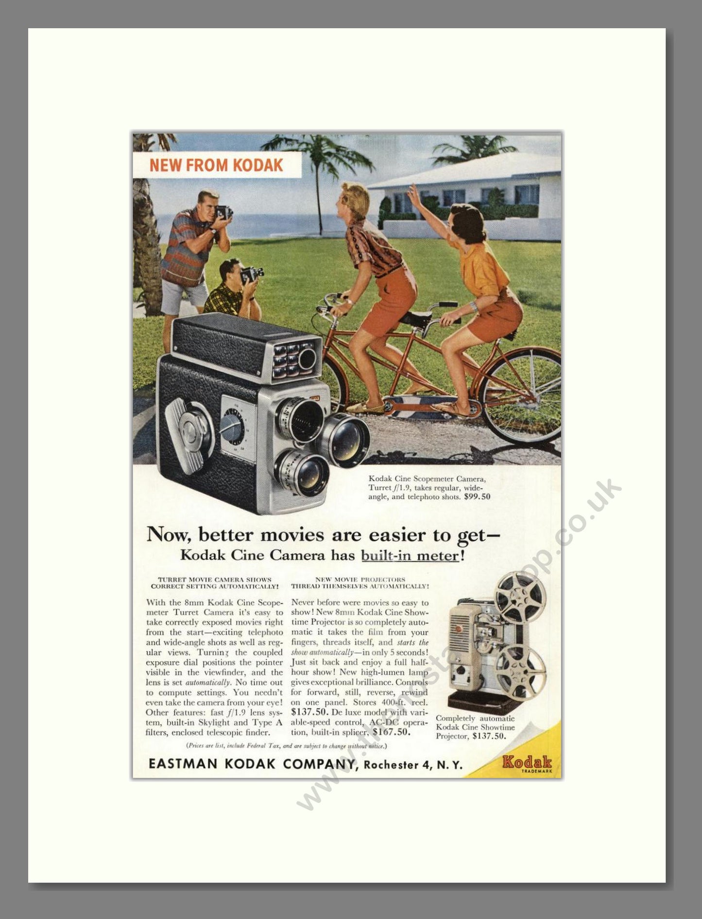 Kodak - Turret Movie Camera. Vintage Advert 1959 (ref AD68345)
