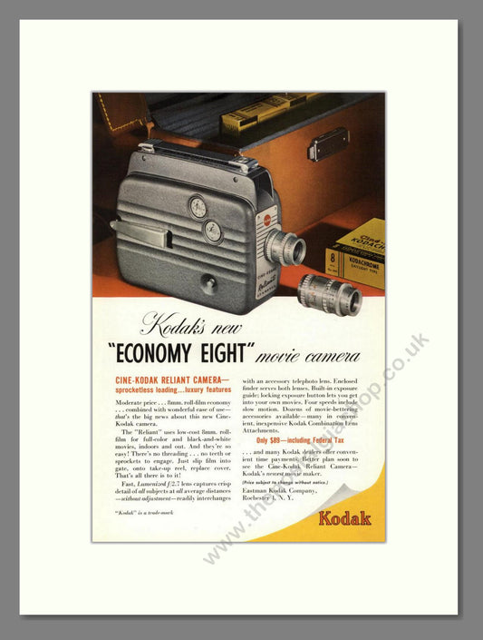 Kodak - Cine-Kodak Reliant. Vintage Advert 1949 (ref AD68354)