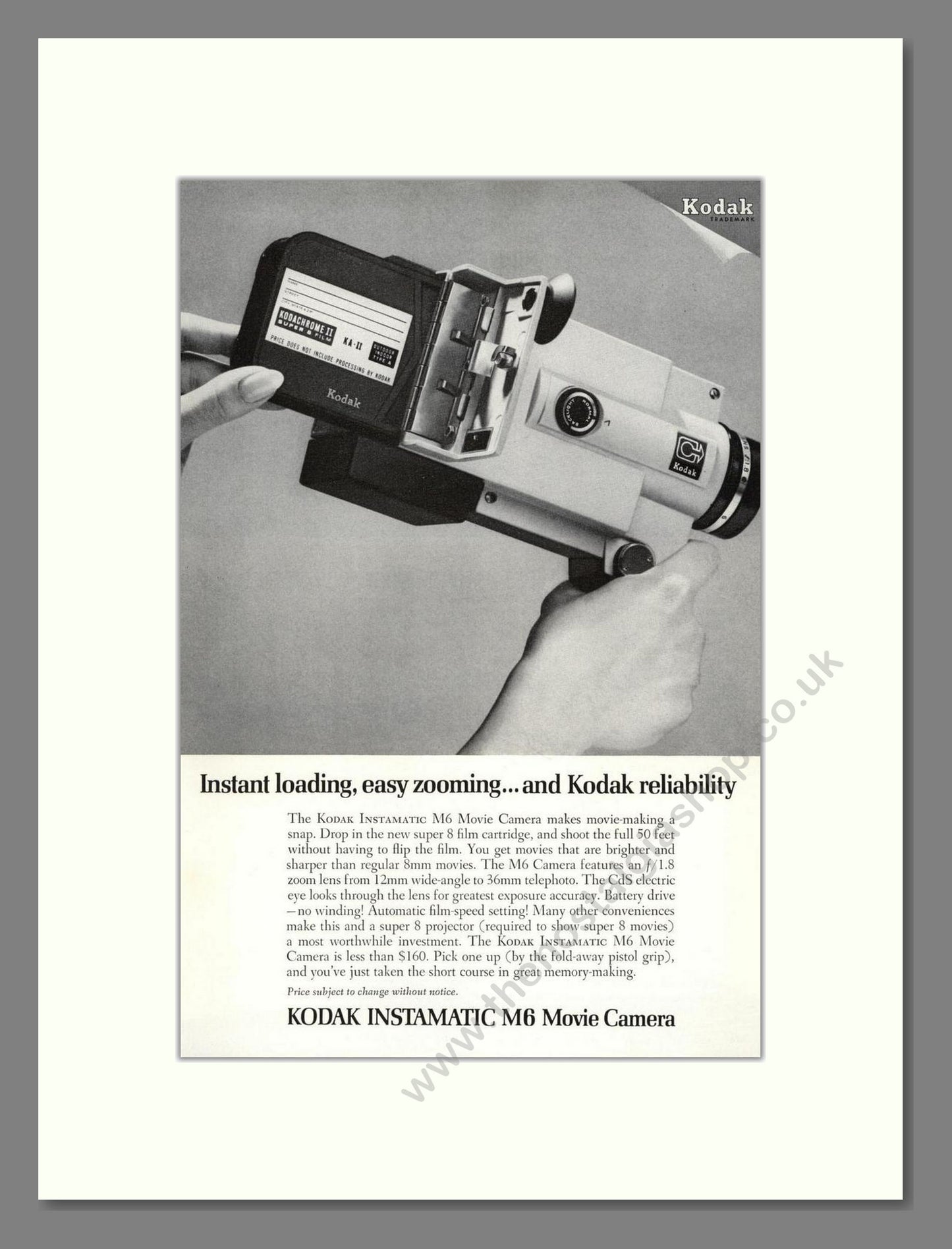 Kodak - Instamatic M6. Vintage Advert 1966 (ref AD68362)