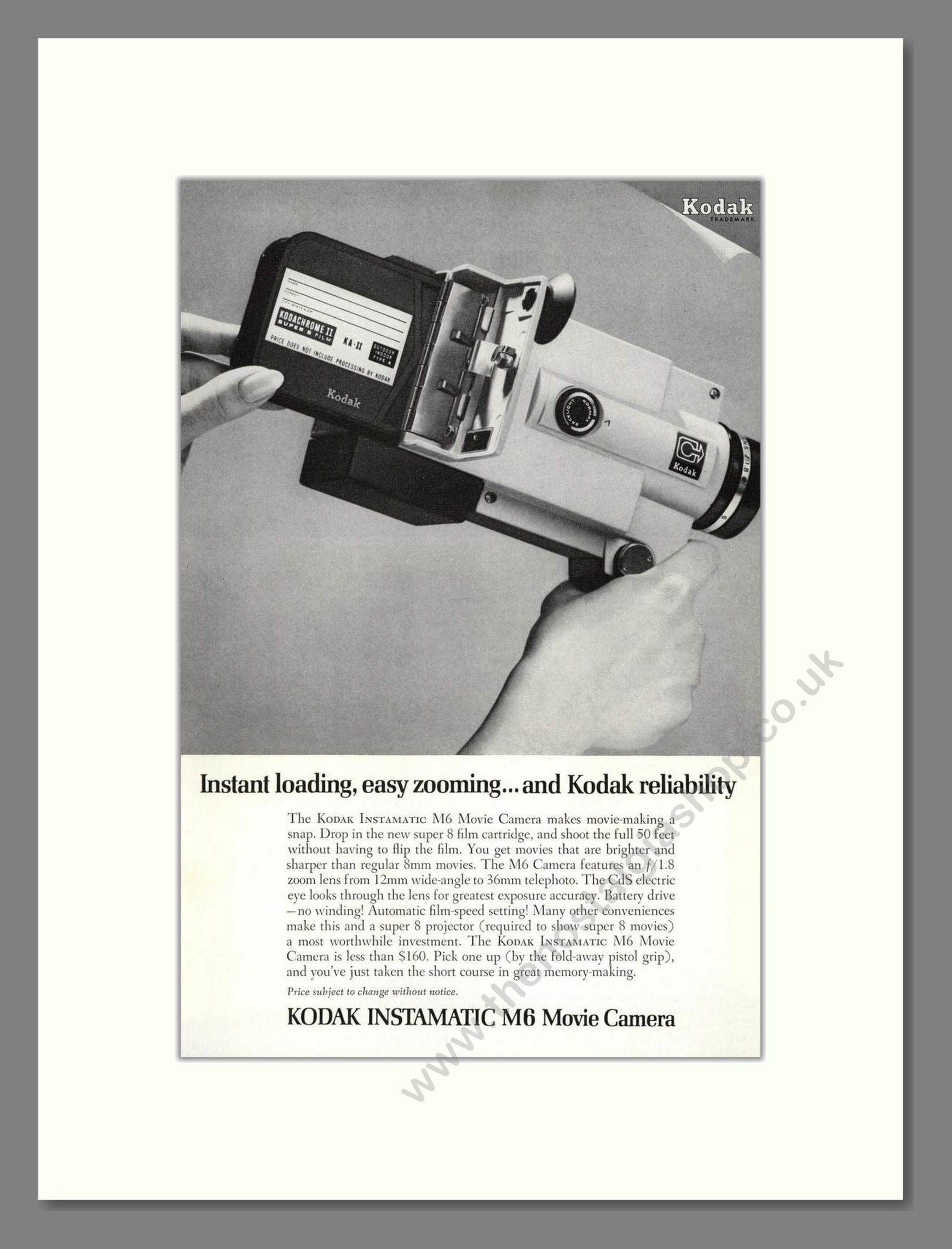Kodak - Instamatic M6. Vintage Advert 1966 (ref AD68362)