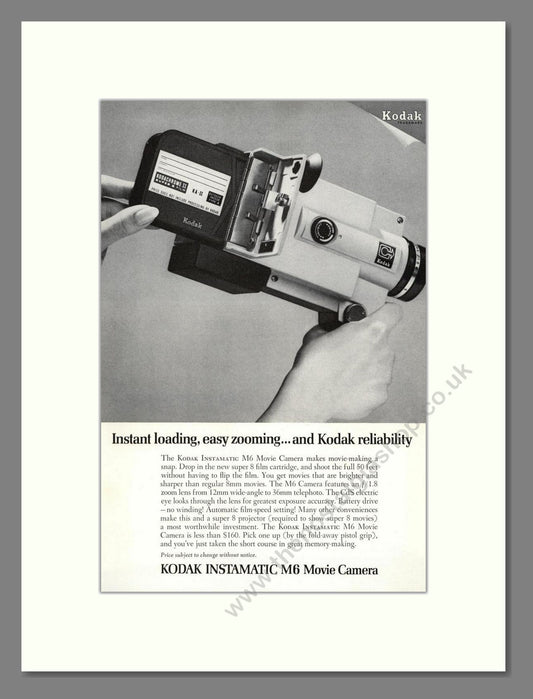 Kodak - Instamatic M6. Vintage Advert 1966 (ref AD68362)