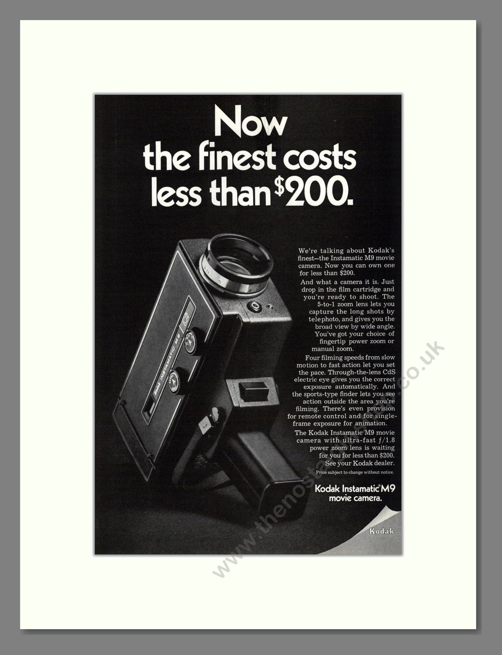 Kodak - Instamatic M9. Vintage Advert 1969 (ref AD68368)
