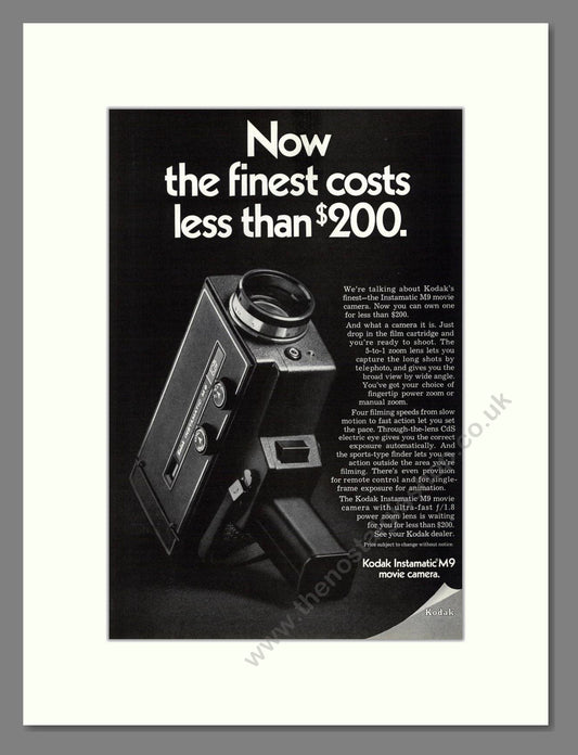 Kodak - Instamatic M9. Vintage Advert 1969 (ref AD68368)