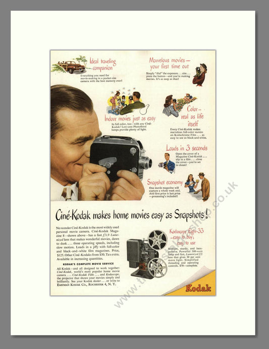 Kodak - Cine-Kodak Movie Cameras. Vintage Advert 1947 (ref AD68370)