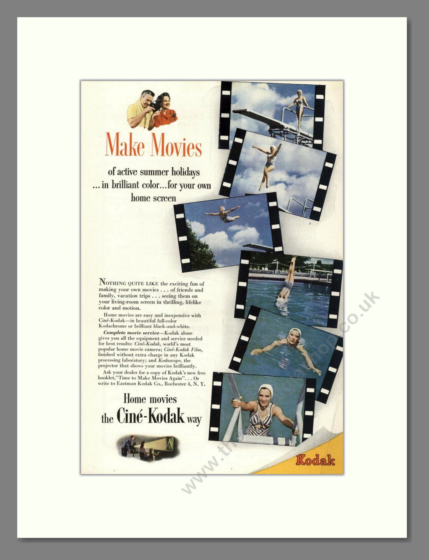 Kodak - Cine-Kodak Movie Cameras. Vintage Advert 1946 (ref AD68375)