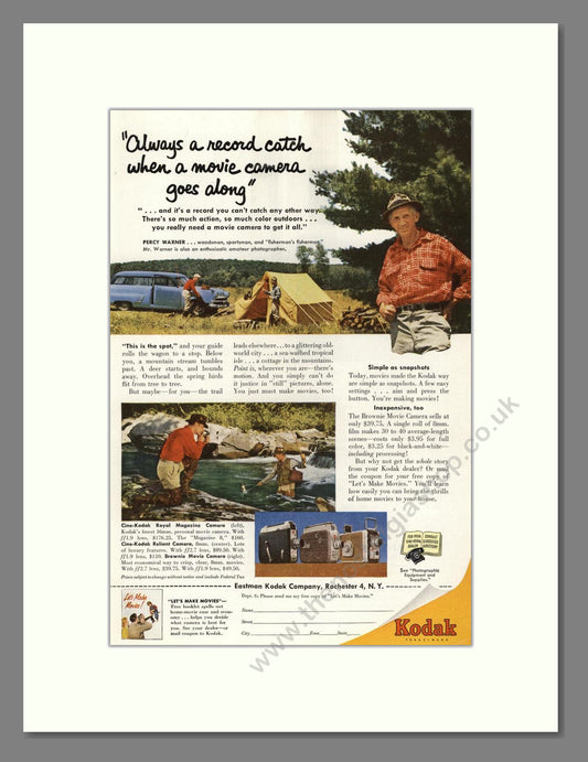 Kodak - Cine-Kodak Movie Cameras. Vintage Advert 1954 (ref AD68377)