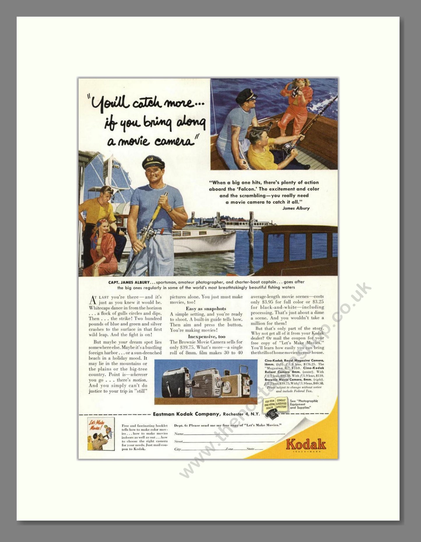 Kodak - Cine-Kodak Movie Cameras. Vintage Advert 1954 (ref AD68378)
