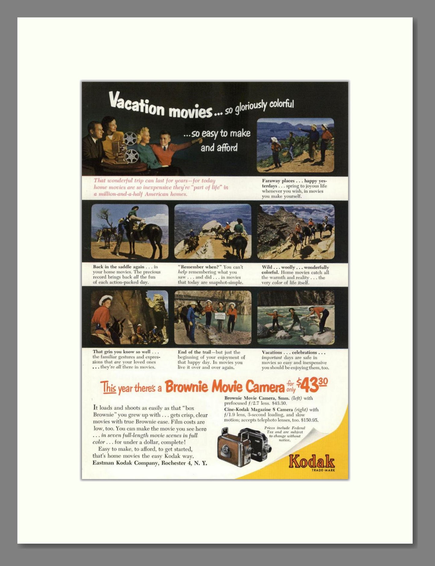 Kodak - Brownie Movie Camera. Vintage Advert 1952 (ref AD68382)