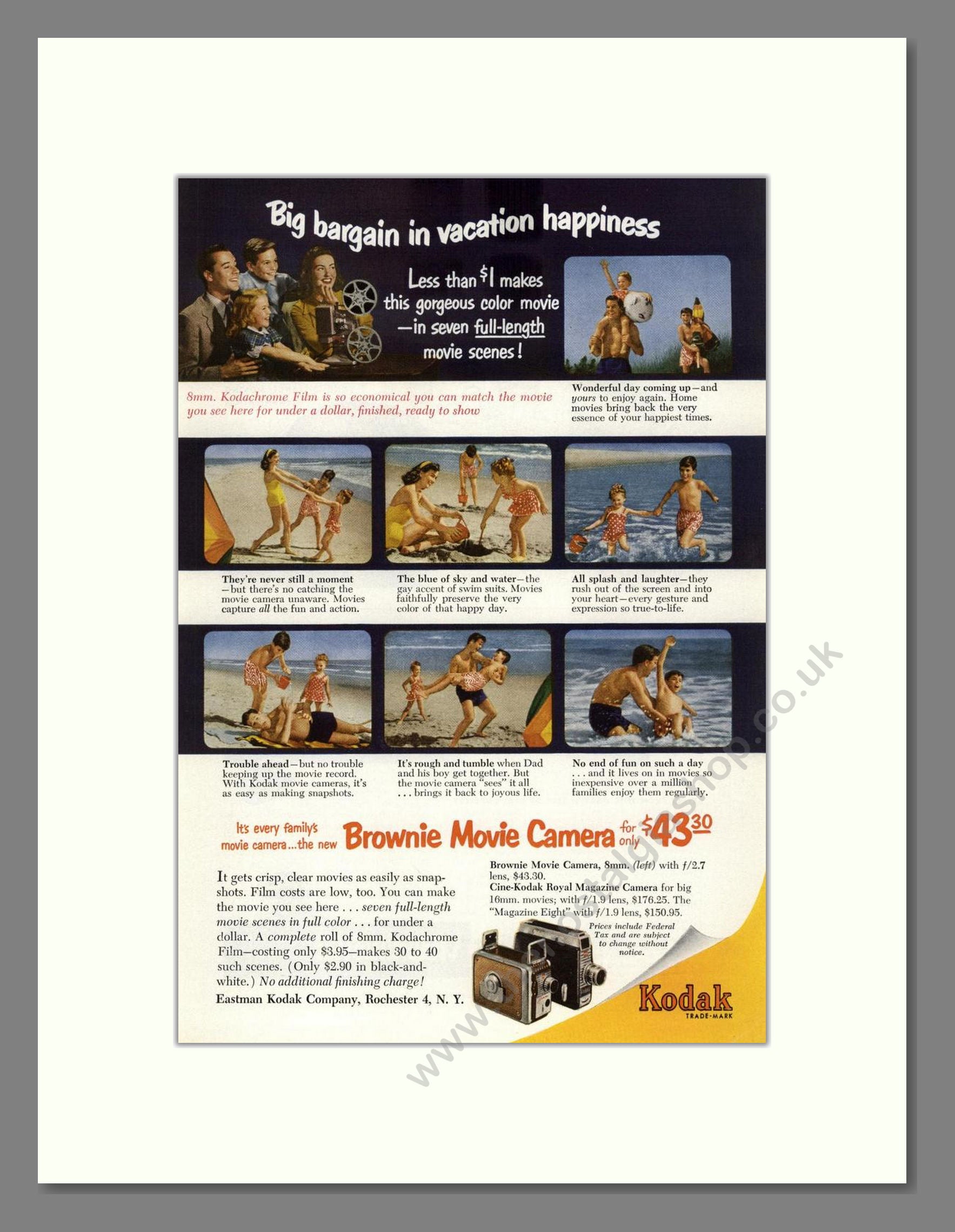 Kodak - Brownie Movie Camera. Vintage Advert 1952 (ref AD68385)