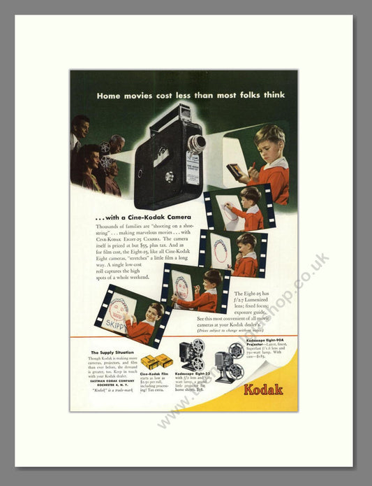 Kodak - Cine-Kodak Camera. Vintage Advert 1948 (ref AD68388)