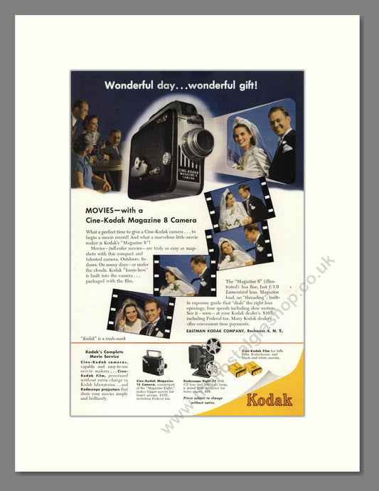 Kodak - Cine-Kodak Cameras. Vintage Advert 1949 (ref AD68391)