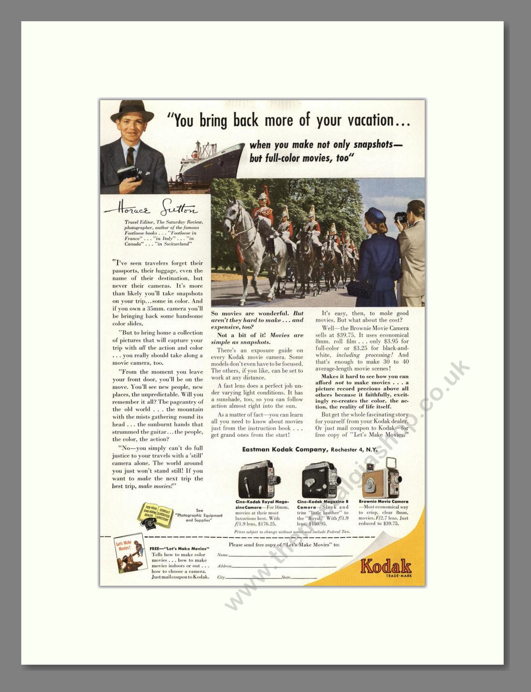 Kodak - Movie Cameras. Vintage Advert 1953 (ref AD68394)
