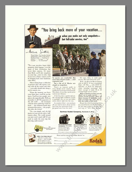 Kodak - Movie Cameras. Vintage Advert 1953 (ref AD68394)