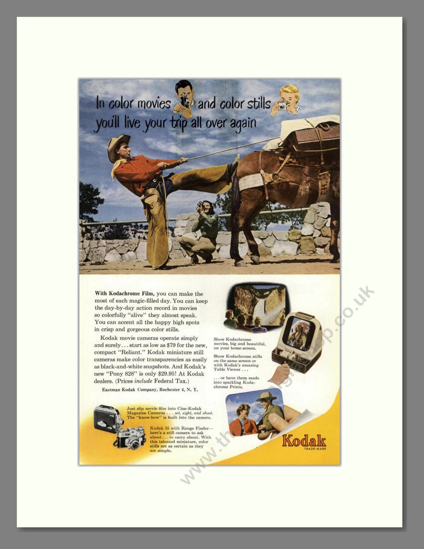 Kodak - Kodachrome Film. Vintage Advert 1950 (ref AD68399)