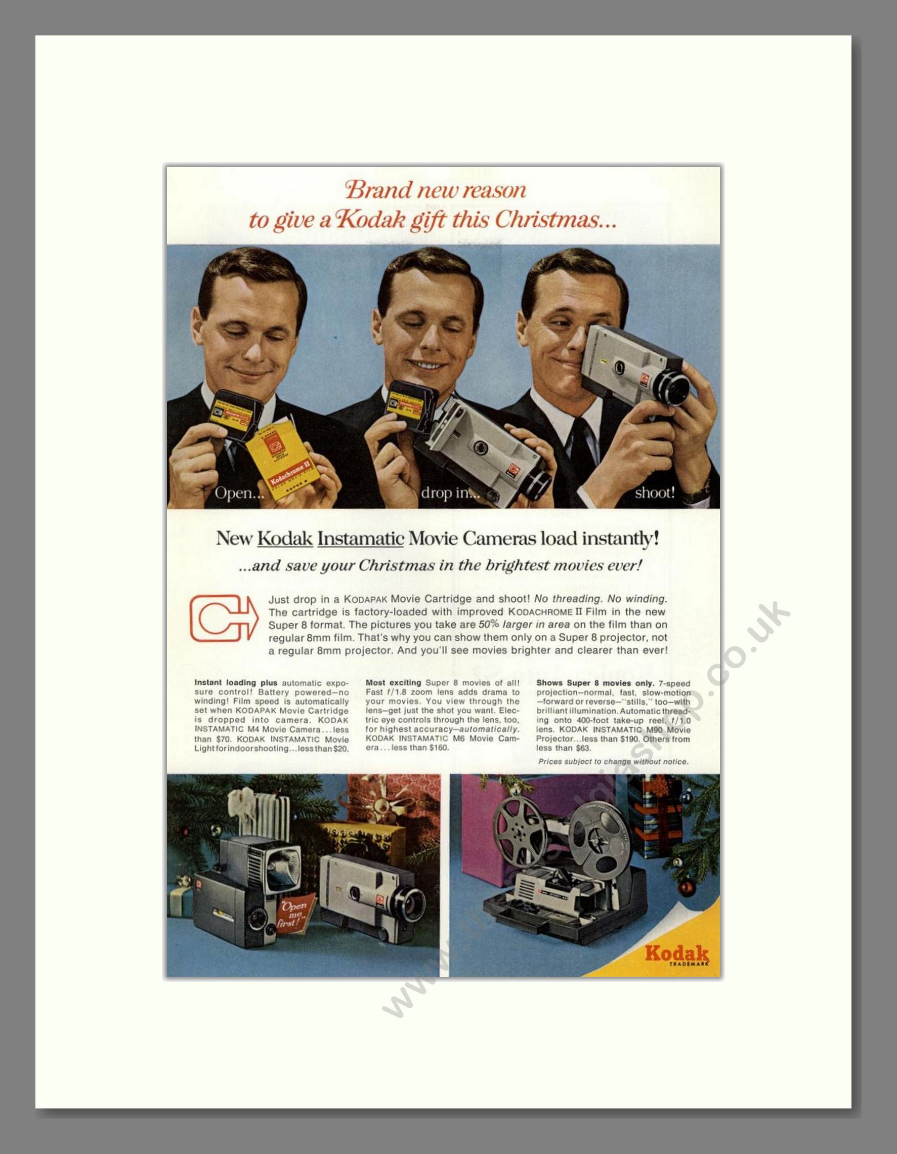 Kodak - Instamatic Movie Camera. Vintage Advert 1965 (ref AD68414)
