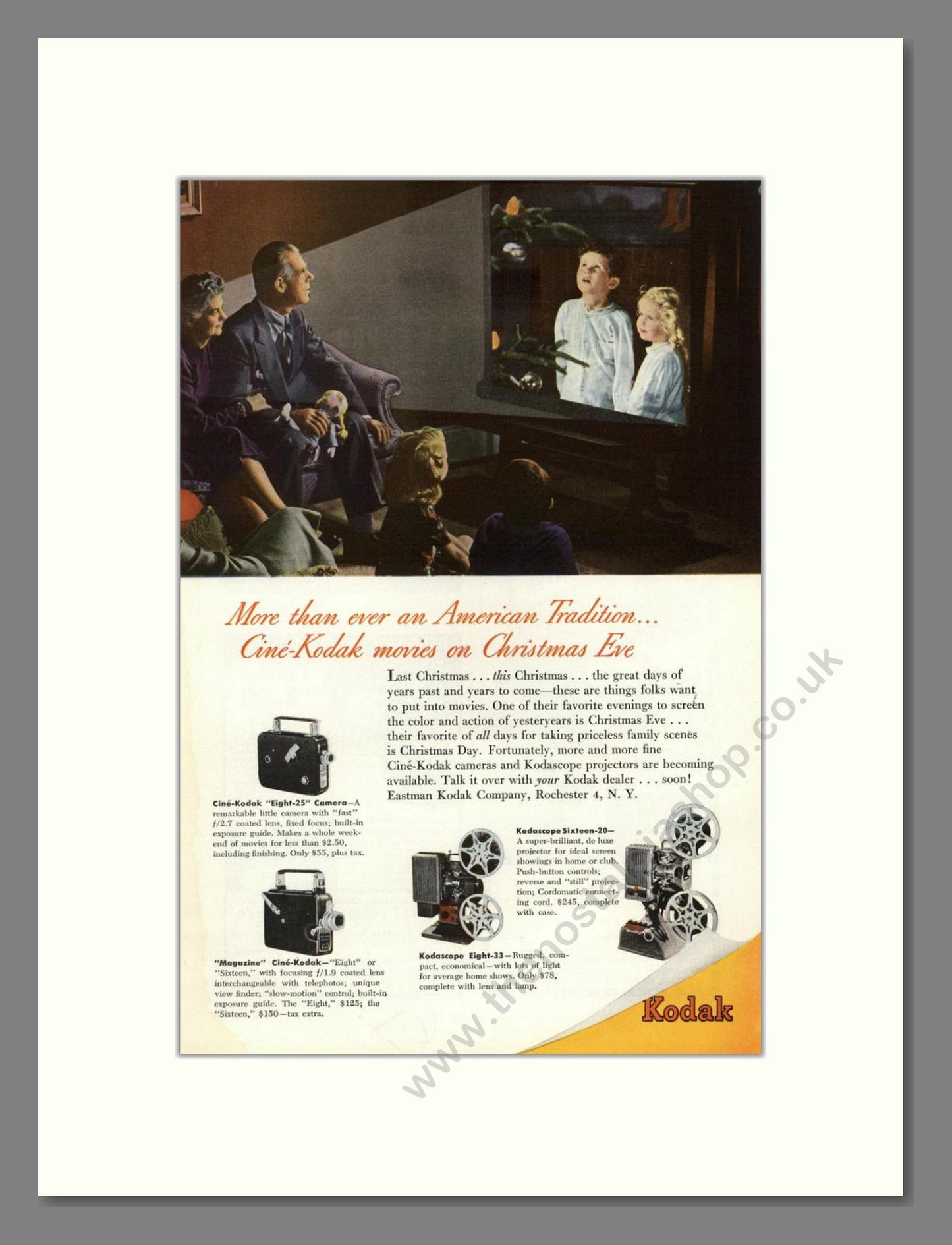 Kodak - Cine-Kodak Cameras And Projectors. Vintage Advert 1947 (ref AD68415)