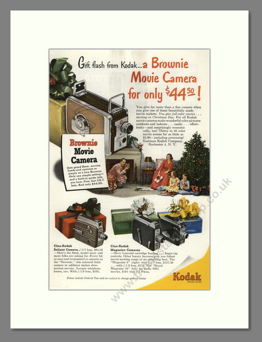 Kodak - Brownie Movie Camera. Vintage Advert 1951 (ref AD68418)