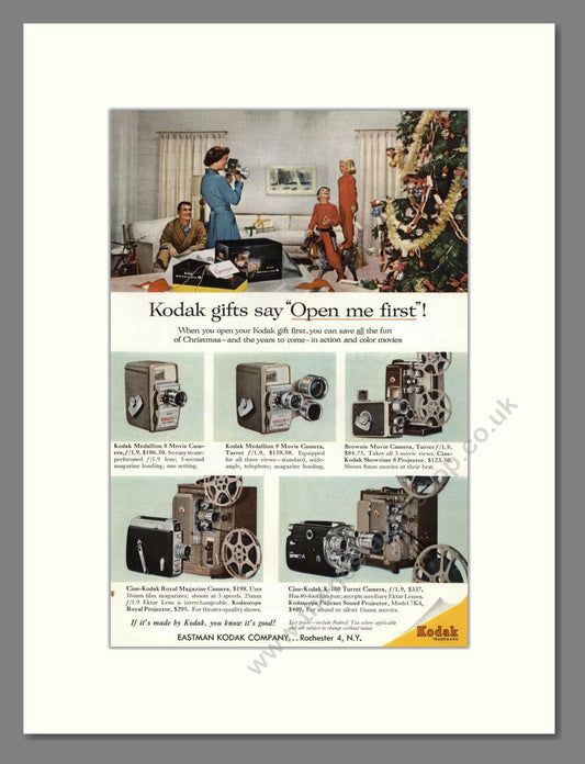 Kodak - Cine-Kodak Cameras And Projectors. Vintage Advert 1957 (ref AD68419)