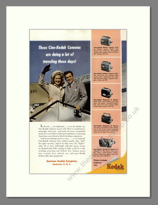 Kodak - Cine-Kodak Cameras. Vintage Advert 1950 (ref AD68420)
