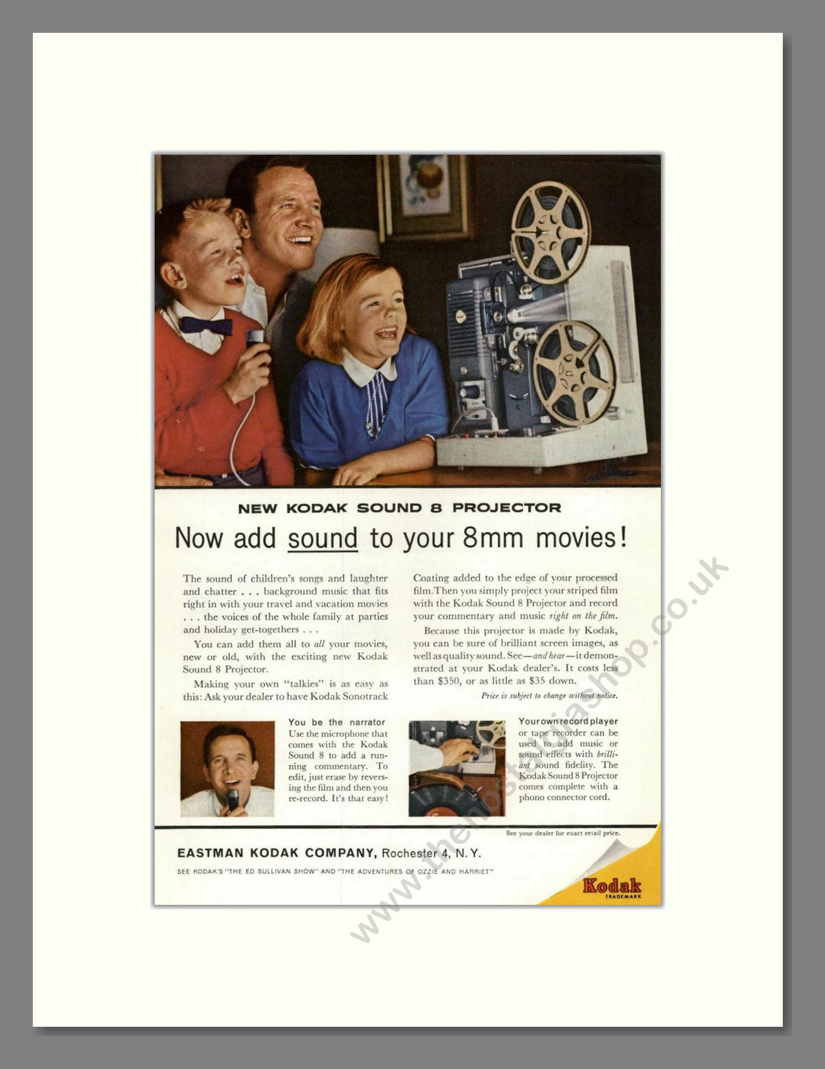 Kodak - Sound 8 Projector. Vintage Advert 1961 (ref AD68734)