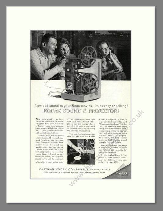 Kodak - Sound 8 Projector. Vintage Advert 1962 (ref AD68738)