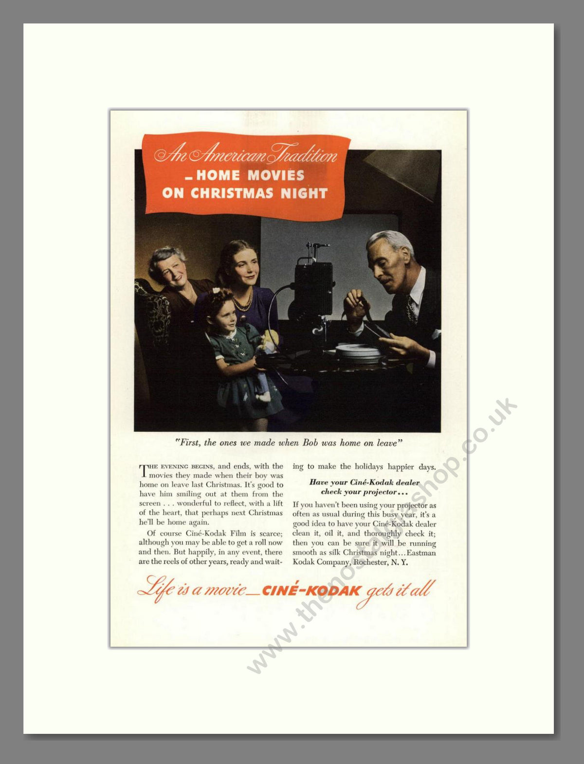 Kodak - Cine-Kodak Projector. Vintage Advert 1943 (ref AD68740)