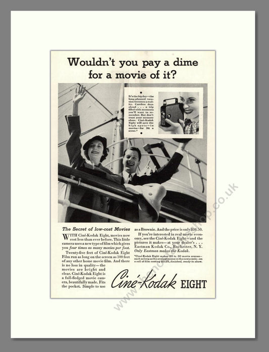 Kodak - Cine-Kodak Eight. Vintage Advert 1935 (ref AD68743)