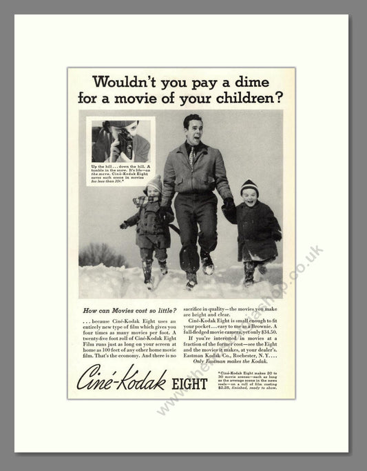 Kodak - Cine-Kodak Eight. Vintage Advert 1935 (ref AD68745)