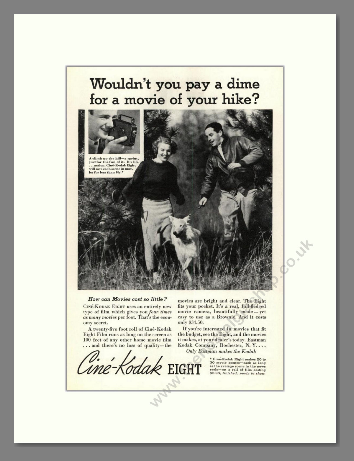 Kodak - Cine-Kodak Eight. Vintage Advert 1935 (ref AD68746)