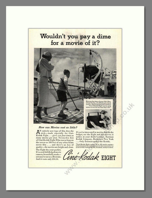 Kodak - Cine-Kodak Eight. Vintage Advert 1935 (ref AD68747)