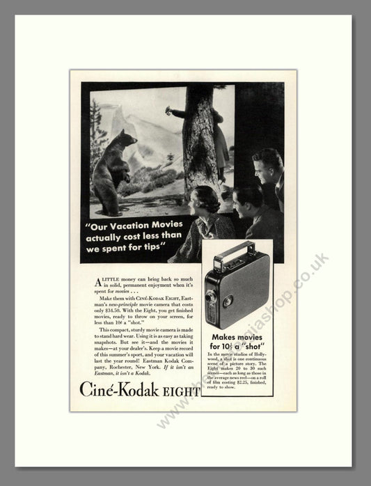 Kodak - Cine-Kodak Eight. Vintage Advert 1934 (ref AD68748)