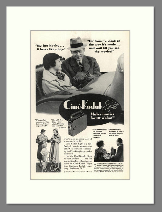 Kodak - Cine-Kodak Eight. Vintage Advert 1934 (ref AD68749)