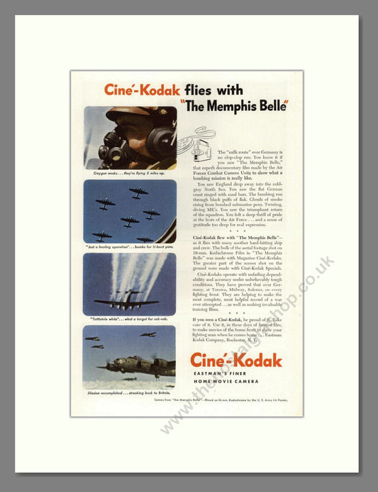 Kodak - Cine-Kodak Memphis Belle. Vintage Advert 1943 (ref AD68756)