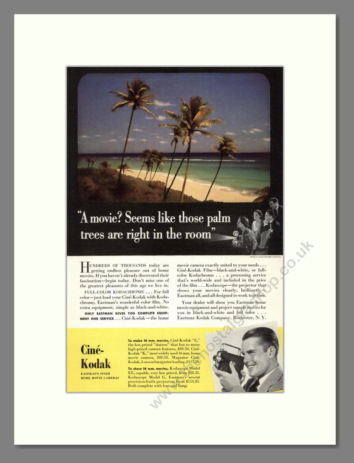 Kodak - Cine-Kodak Projector. Vintage Advert 1939 (ref AD68759)