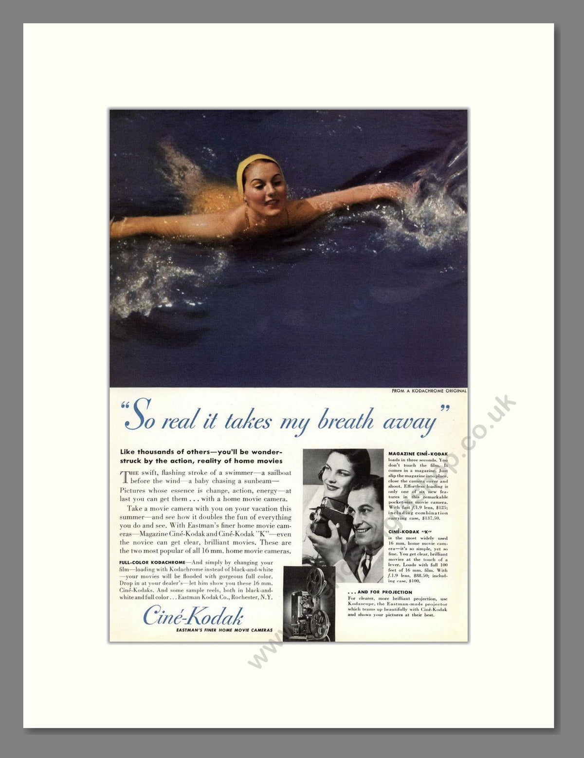 Kodak - Cine-Kodak Camera And Projector. Vintage Advert 1938 (ref AD68761)