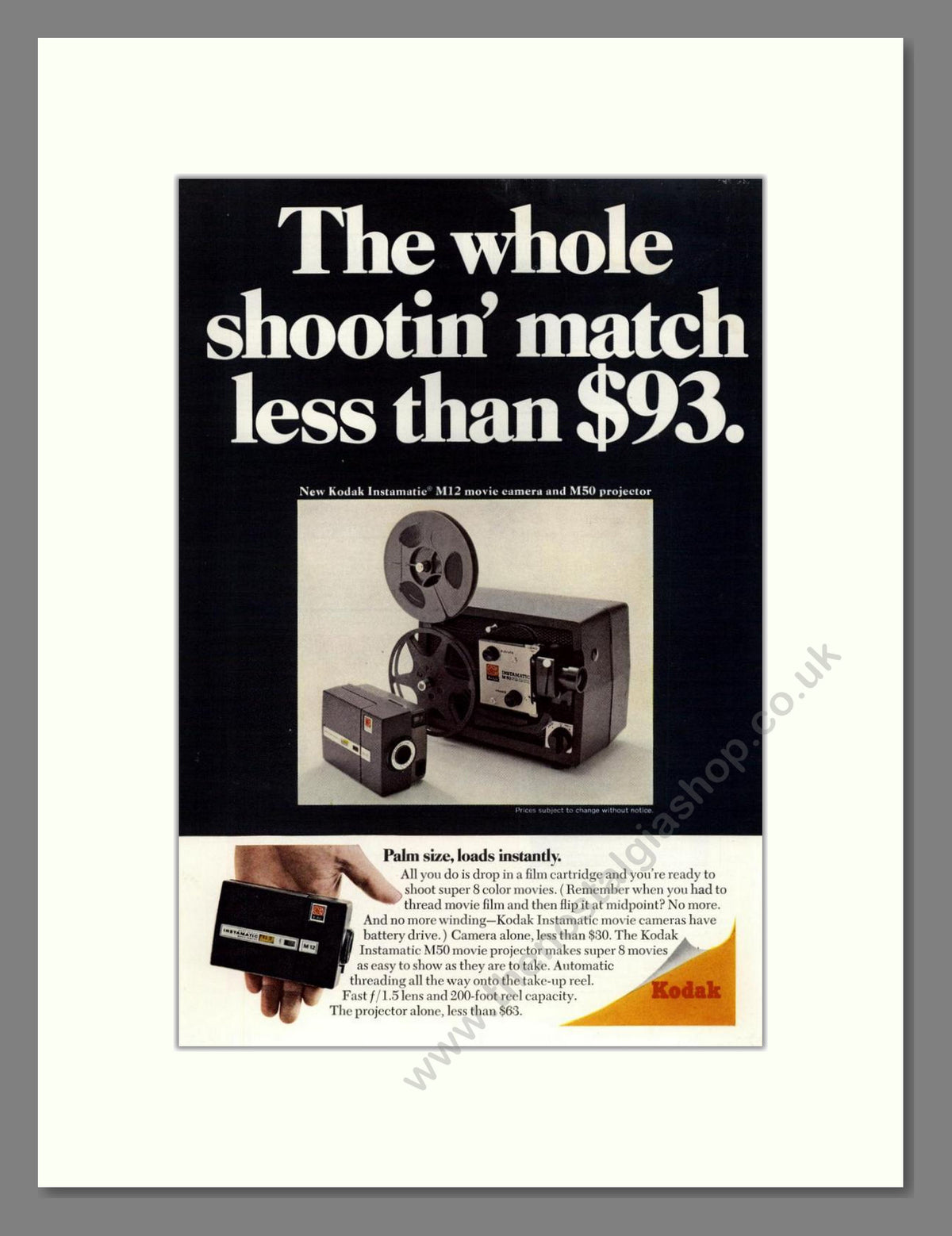 Kodak - M12 Camera M50 Projector. Vintage Advert 1967 (ref AD68762)