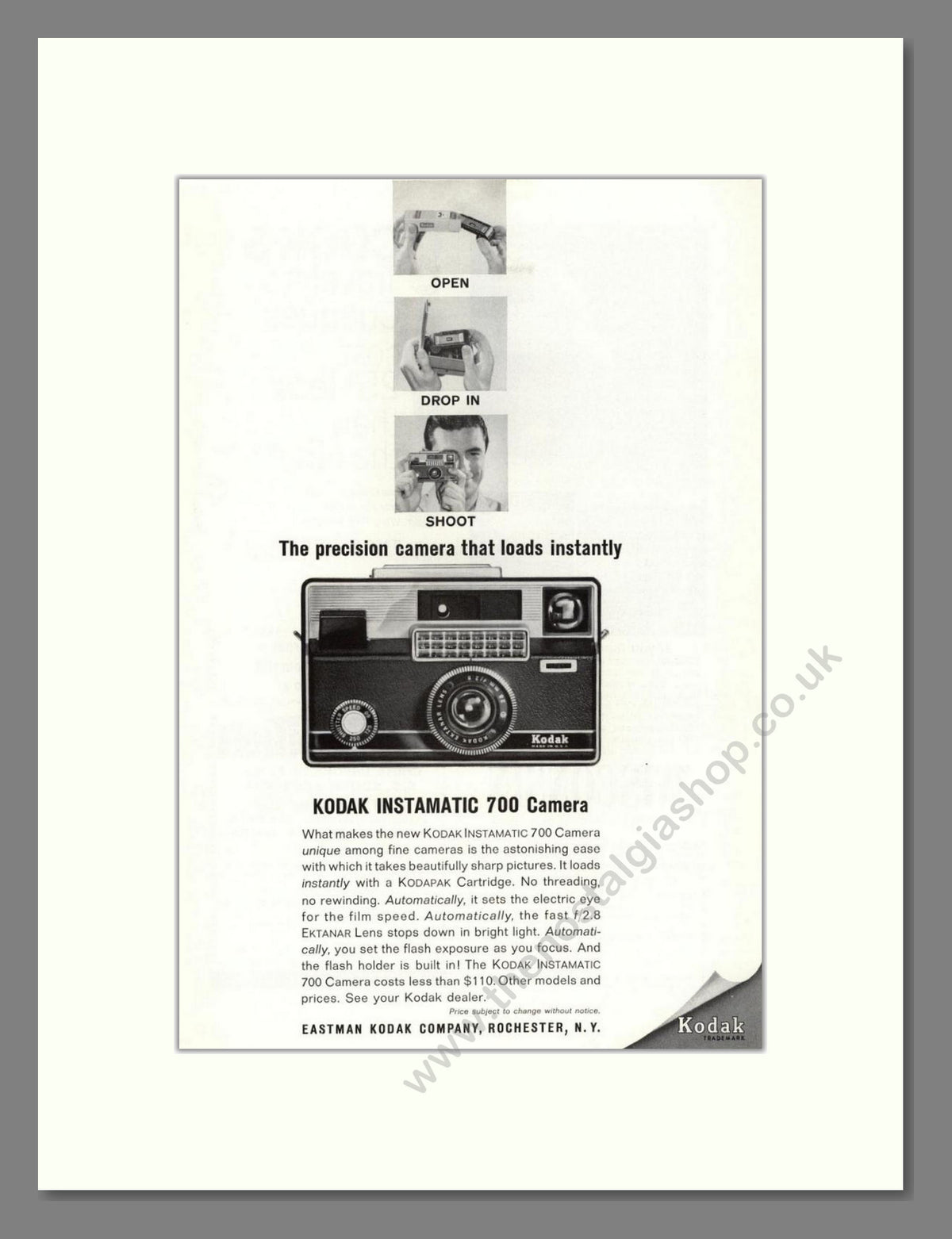 Kodak - Instamatic 700. Vintage Advert 1964 (ref AD68765)