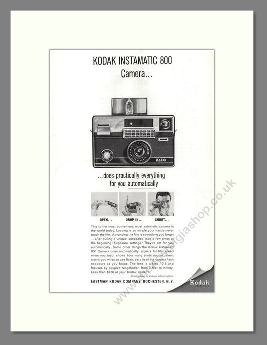 Kodak - Instamatic 800. Vintage Advert 1964 (ref AD68766)