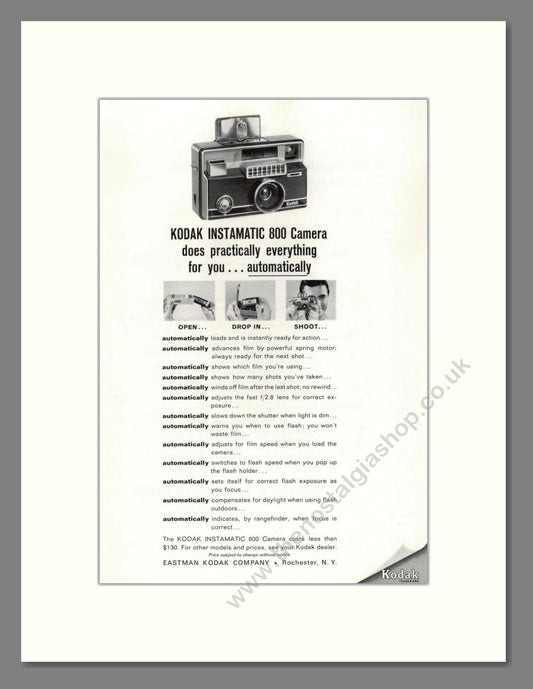 Kodak - Instamatic 800. Vintage Advert 1964 (ref AD68767)