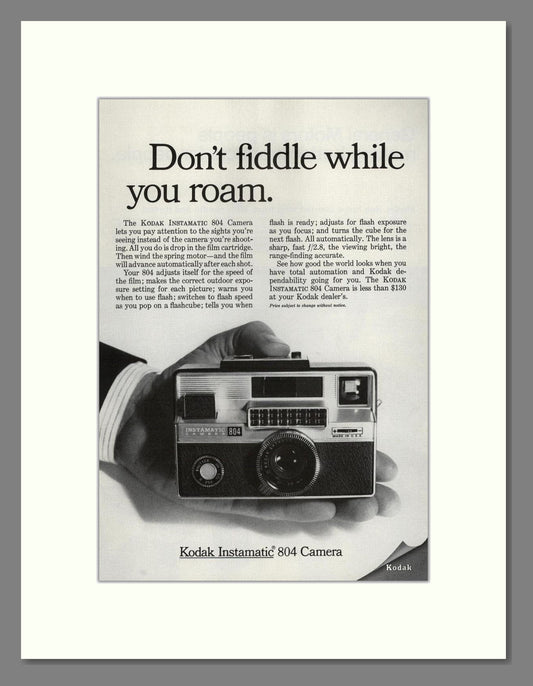 Kodak - Instamatic 804. Vintage Advert 1967 (ref AD68771)