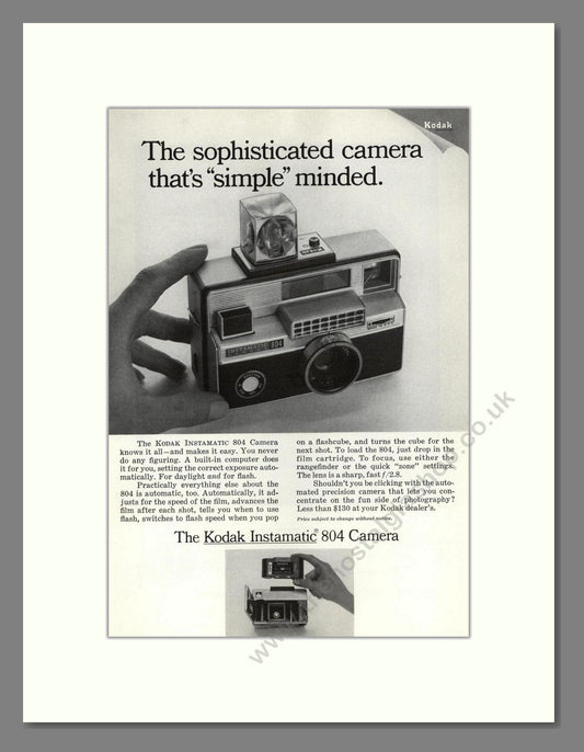 Kodak - Instamatic 804. Vintage Advert 1967 (ref AD68772)