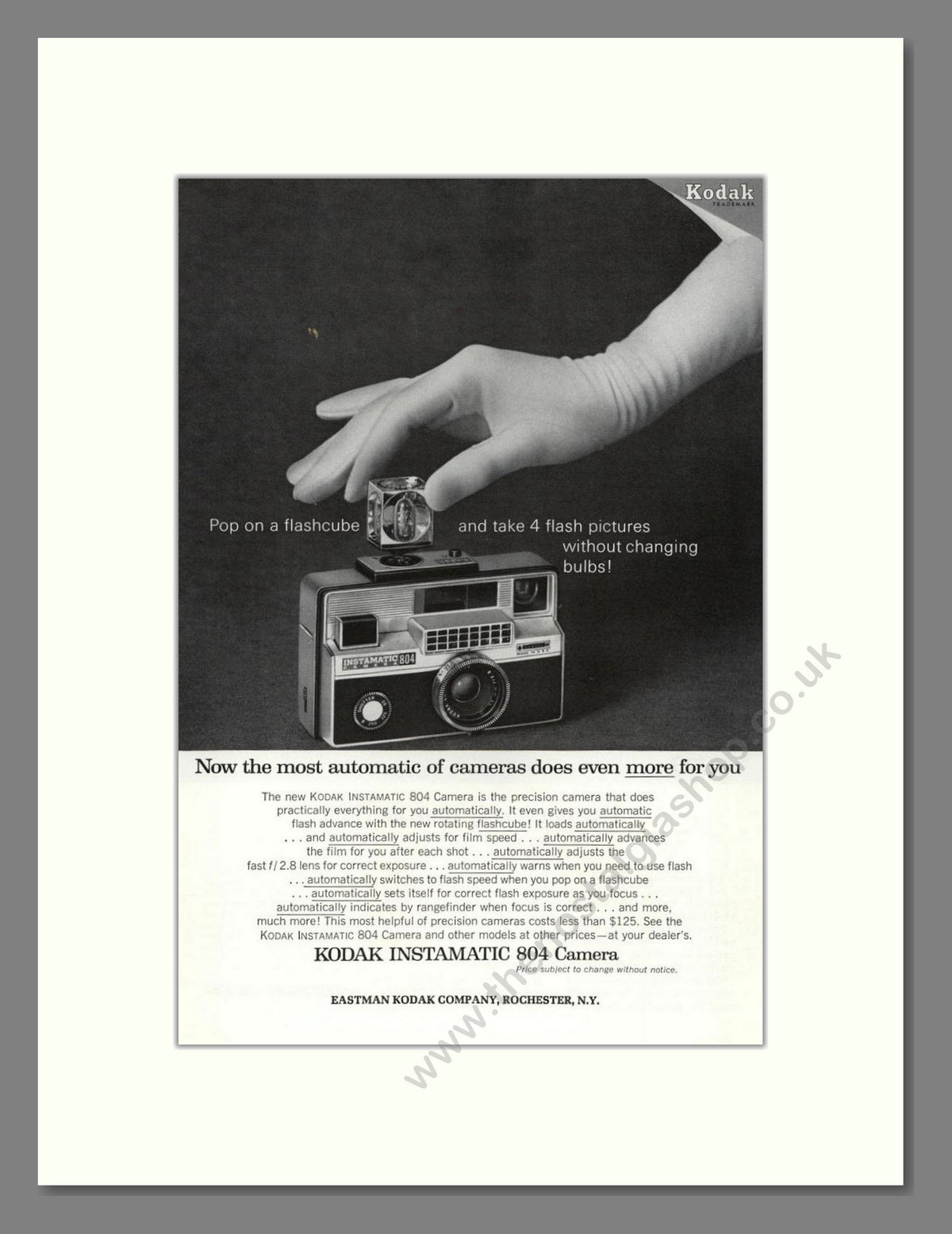 Kodak - Instamatic 804. Vintage Advert 1965 (ref AD68773)