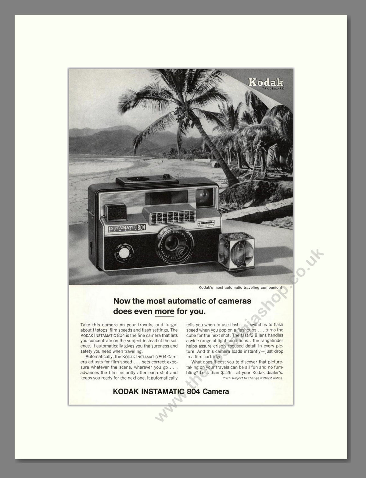 Kodak - Instamatic 804. Vintage Advert 1966 (ref AD68775)