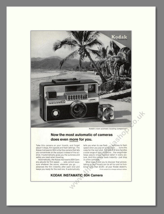 Kodak - Instamatic 804. Vintage Advert 1966 (ref AD68775)