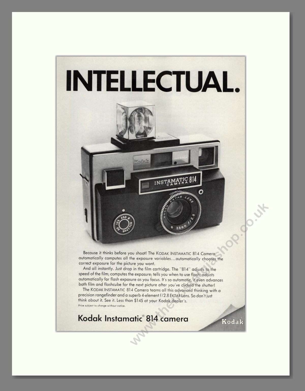 Kodak - Instamatic 814. Vintage Advert 1969 (ref AD68777)