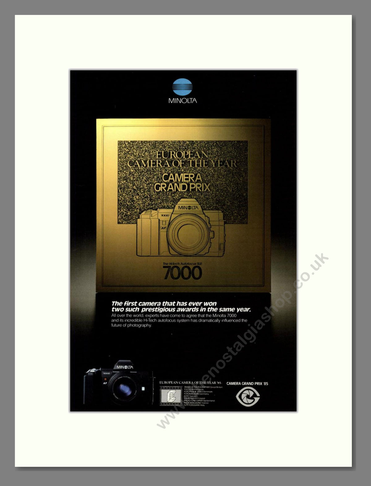 Minolta - 7000 SLR. Vintage Advert 1985 (ref AD68779)