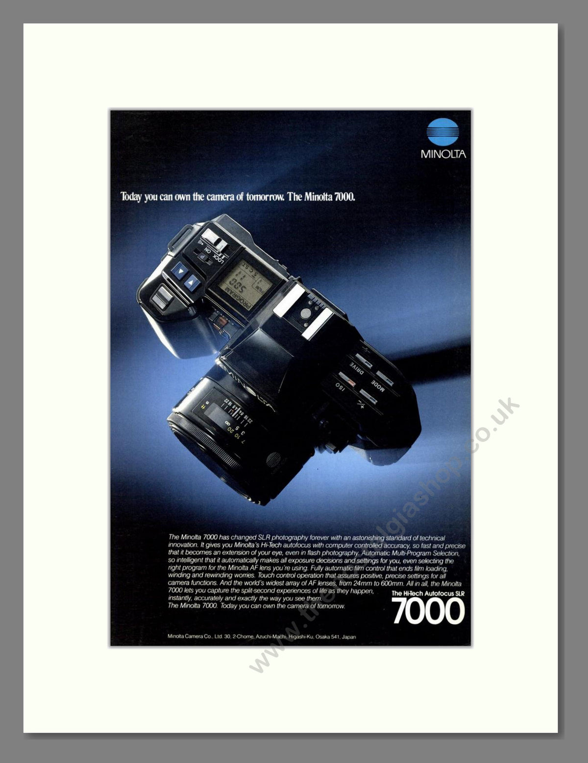 Minolta - 7000 SLR. Vintage Advert 1986 (ref AD68780)