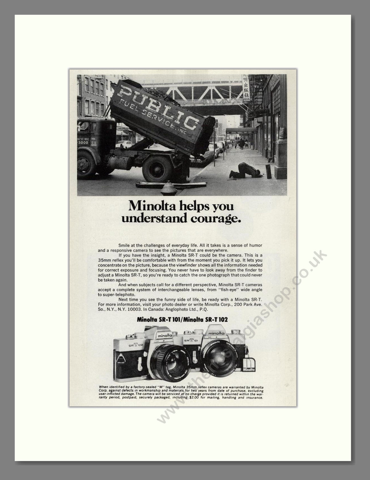 Minolta - SR T101. Vintage Advert 1974 (ref AD68783)