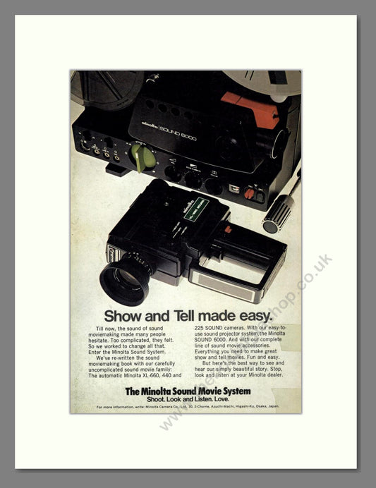 Minolta - Sound Movie System. Vintage Advert 1977 (ref AD68784)